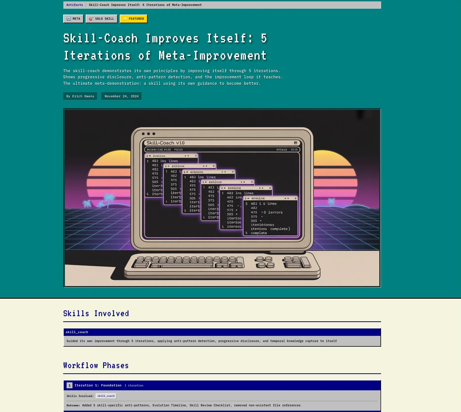 Skill-Coach Improves Itself: 5 Iterations of Meta-Improvement — our first time meta-skilling in November 2025